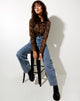 Immagine di Ryals Crop Top in Night Leopard Brown