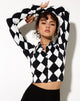 Immagine di Ryals Crop Top in Arlecchino Bianco e Nero