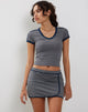 Immagine di Sabelle Mini Wrap Skirt in Grigio Navy Sporty Micro Spot