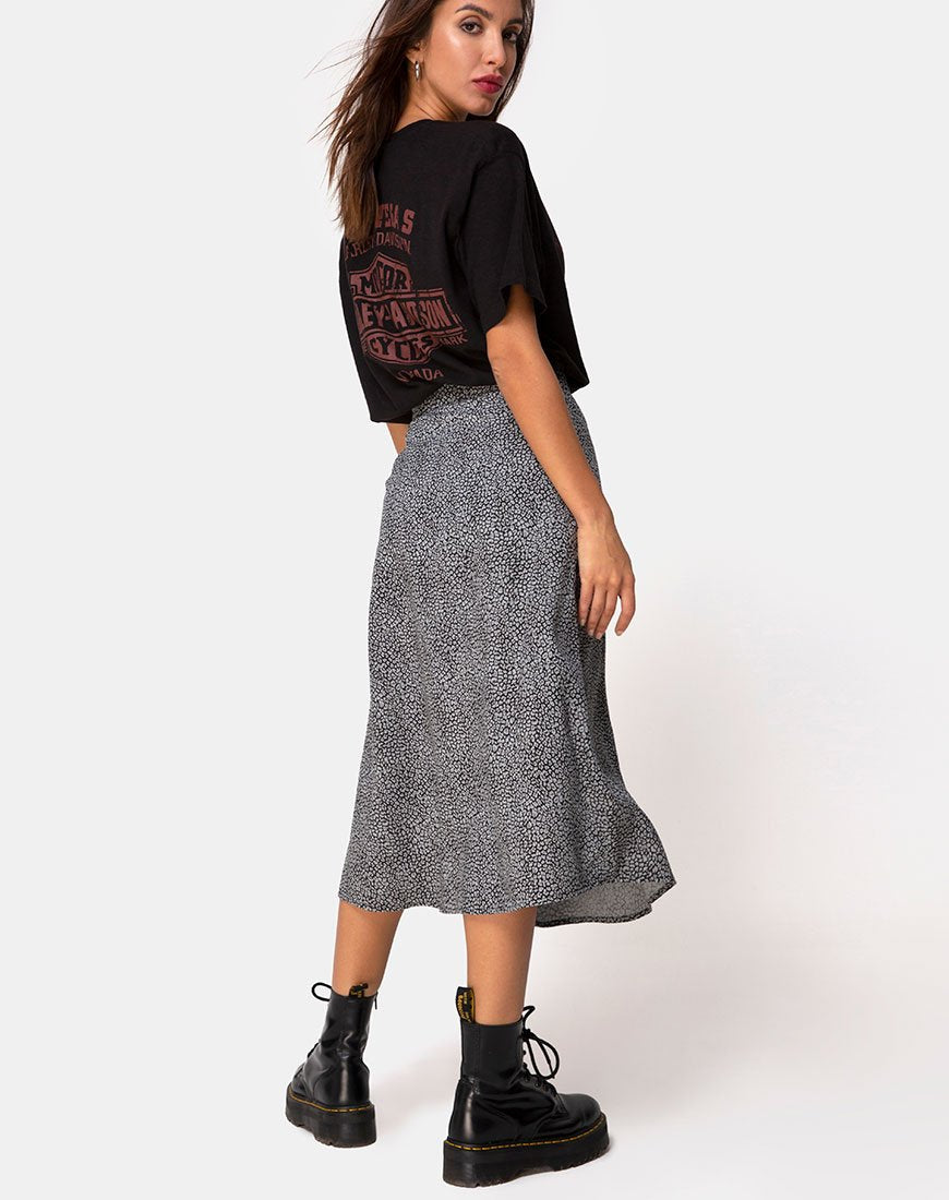 Immagine di Saika Midi Skirt in Ditsy Leopard Grey