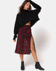 Immagine di Saika Gonna midi in romantica rosa rossa Flock