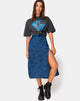 Immagine di Saika Midi Skirt in Satin Rose Navy
