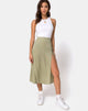 Immagine di Saika Gonna midi in raso Ditsy Rose Sage