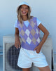 Immagine di Sami Gilet in Argyle Lilla Crema Tan