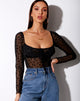 Immagine di Sanila Crop Top in Flock nero Flutterby