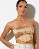 Immagine di Sanja Top a fascia in raso Golden Sand