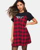 Immagine di Sanna Slip Dress in Plaid Rosso Nero
