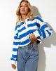 Immagine di Sarin Polo Top a righe avorio e blu
