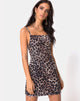 Immagine del vestito Sekina in velluto marrone leopardo
