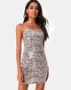 Immagine di Selana Bodycon Dress in tigrato con paillettes trasparenti