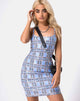 Immagine di Seleh Bodycon Dress a quadri anni '90 con paillettes trasparenti