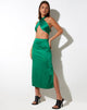 immagine di Tindra Midi Skirt in Satin Kelly Green