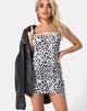 Immagine di Selest Bodycon Dress in Mono Animal Grigio e Bianco