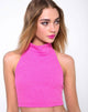 Immagine di Sharma Crop Top in maglia rosa caldo