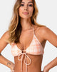 Immagine di Shell Bikini Top in Picnic Check Peach