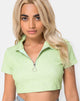 Immagine di Shen Crop Top in Rib Pastel Lime