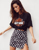 Immagine di Sheny Mini Gonna in 90s Daisy Bianco e Nero