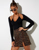 Immagine di Sheny Mini Gonna in Marrone Scuro Boa