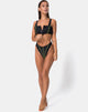 Immagine di Shielle Bikini Bottom in nero con profili a contrasto