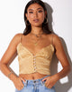 Immagine di Sipa Crop Top in raso Zebra Caramello
