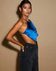 Immagine di Spence Top in raso blu notte