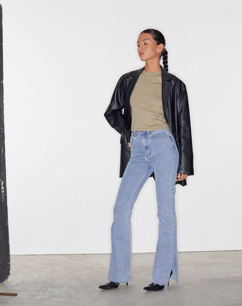 Jeans Split Bootleg in lavaggio chiaro