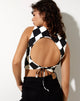 Immagine di Sude Crop Top in Arlecchino Bianco e Nero