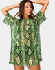 Immagine di Sunny Kiss Tee oversize in maglia serpente Slime Lime
