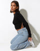 immagine di Tadita Crop Top in crêpe nero