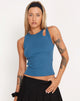 Immagine di Tasin Gilet Top in Rib Dusk Blue