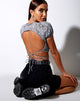 Immagine di Tasya Backless Top in Leo Spot Nero e Bianco
