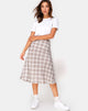 Immagine di Tauri Midi Skirt in Grunge Check Taupe