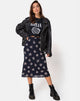 Immagine di Tauri Midi Skirt in Nero Flock Rose