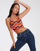 immagine di Tavi Crop Top in arte astratta rosa