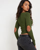 immagine di Tayon Long Sleeve Top in Khaki