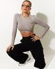 immagine di Teaghan Crop Top in lycra latte d'avena