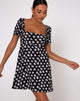Immagine di Thalia Babydoll Dress in bianco e nero anni '90 Daisy