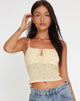 immagine di Tiava Cami Top in Gingham Floreale Giallo