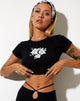 Immagine di Tindy Crop Top in nero Hibiscus