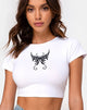 Immagine di Tindy Top bianco con farfalla nera