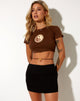 Immagine di Tindy Crop Top in marrone cacao Yin e Yang