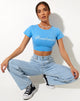 Immagine di Tindy Crop Top in Blue Sweetheart Embro