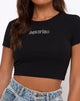 Immagine di Tiney Crop Tee in nero Aquarius Diamante
