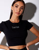 Immagine di Tiney Crop Tee in nero Taurus Diamante