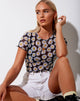 Immagine di Tiney Crop Tee in Daisy Love Nero
