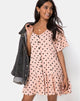 Immagine di Tisha Babydoll Dress in New Polka Nude Nero