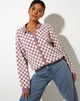Immagine di Topy Cardi in Check Lilla Crema