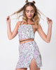 Immagine di Cheri Split Skirt in Fishcale Sequin Iridescente Nero Perla