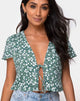Immagine di Vaco Blusa in campo floreale verde