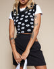 Immagine di Joker Gilet Top in maglia nera Daisy White